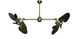 raindace35 inch Twin Star III Double Ceiling Fan -  Arbor 600 Blades, Antique Brass Motor Finish