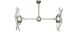 30 inch Twin Star III Double Ceiling Fan - Nautical White Blades, Brushed Nickel Motor Finish