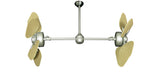 35 inch Twin Star III Double Ceiling Fan - ABS Outdoor Tan Blades, Brushed Nickel Motor Finish
