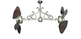 35 inch Twin Star III Double Ceiling Fan -  ABS Outdoor Oil Rubbed Bronze Blades, Brushed Nickel Motor Finish and Decorative Scroll