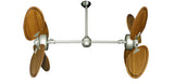 50 inch Twin Star III Double Ceiling Fan - Arbor 950 Oak Blades, Brushed Nickel Motor Finish