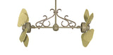35 inch Twin Star III Double Ceiling Fan - ABS Outdoor Tan Blades, Driftwood Motor Finish and Decorative Scroll