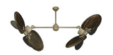50 inch Twin Star III Double Ceiling Fan - Arbor 950 Dark Walnut Blades, Driftwood Motor Finish
