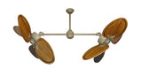50 inch Twin Star III Double Ceiling Fan - Arbor 950 Oak Blades, Driftwood Motor Finish