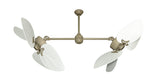 50 inch Twin Star III Double Ceiling Fan - Bombay Pure White Blades, Driftwood Metal Finish