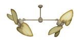 50 inch Twin Star III Double Ceiling Fan - Bombay Tan Blades, Driftwood Motor Finish