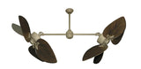 50 inch Twin Star III Double Ceiling Fan - Bombay Oil Rubbed Bronze Blades, Driftwood Motor Finish