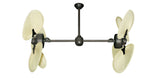 46 inch Twin Star III Double Ceiling Fan - Natural Palm Blades, Oil Rubbed Bronze Motor Finish