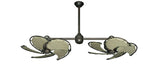 30 inch Twin Star III Double Ceiling Fan - Nautical Khaki Blades, Oil Rubbed Bronze Motor Finish