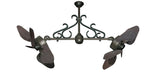 35 inch Twin Star III Double Ceiling Fan - ABS Outdoor Oil Rubbed Bronze Blades, Oil Rubbed Bronze Motor Finish and Decorative Scroll