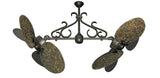 50 inch Twin Star III with Barcelona Wood Blades, Oil Rubbed Bronze Motor Finish and Decorative Scroll