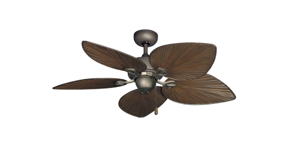 42 inch Bombay Ceiling Fan Antique Bronze Finish - Oil Rubbed Bronze Leaf Blades