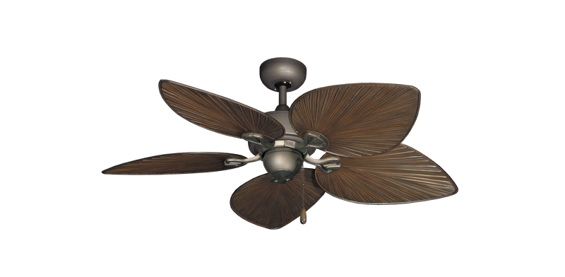42 inch Bombay Ceiling Fan Antique Bronze Finish - Oil Rubbed Bronze Leaf Blades