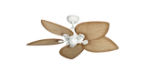 42 inch Bombay Ceiling Fan Pure White Finish - Tan Leaf Blades