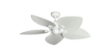 42 inch Bombay Ceiling Fan Pure White Finish - Pure White Leaf Blades