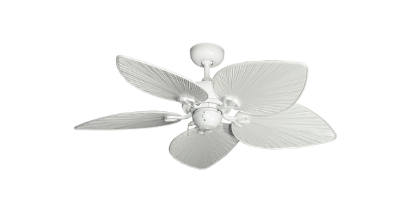 42 inch Bombay Ceiling Fan Pure White Finish - Pure White Leaf Blades