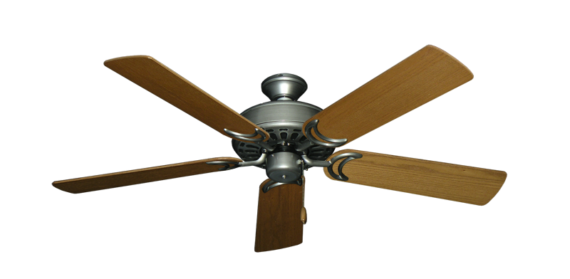 Dixie Belle traditional ceiling fan in Brushed Nickel with 52 inch Light Oak Blades