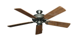 Dixie Belle traditional ceiling fan in Brushed Nickel with 52 inch Walnut Gloss Blades