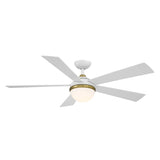 54 inch Eclipse Ceiling Fan by WAC Smart Fans - Soft Brass and Matte White