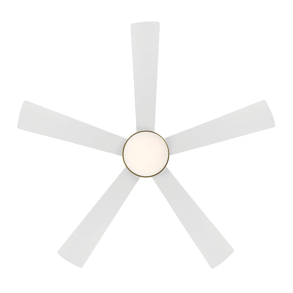 54 inch Eclipse Ceiling Fan by WAC Smart Fans - Soft Brass and Matte White