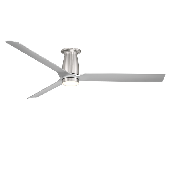 52 inch Smooth Flush Ceiling Fan with LED Light by Modern Forms - Brushed Nickel and Silver
