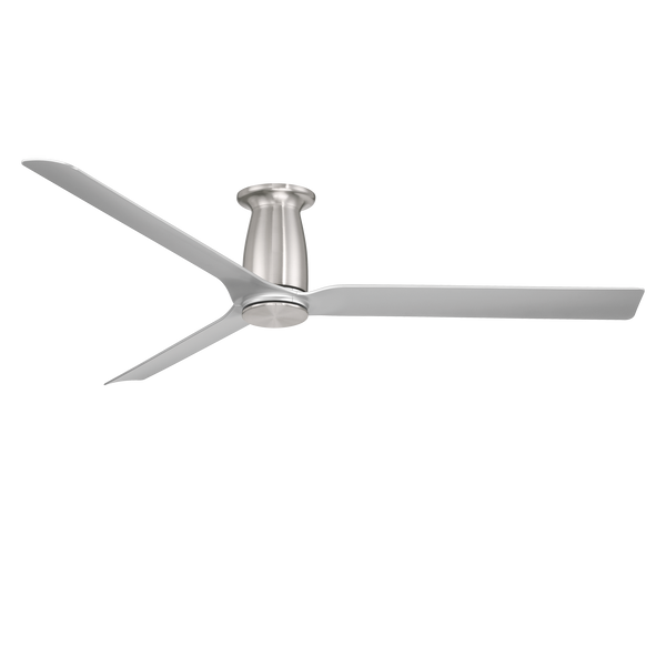 52 inch Smooth Flush Ceiling Fan with LED Light by Modern Forms - Brushed Nickel and Silver
