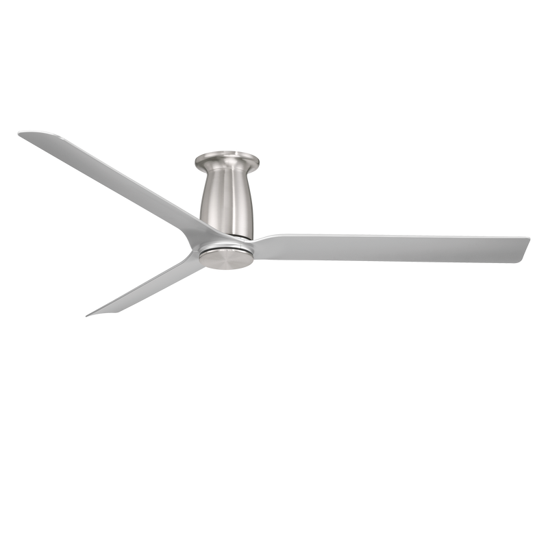 52 inch Smooth Flush Ceiling Fan with LED Light by Modern Forms - Brushed Nickel and Silver