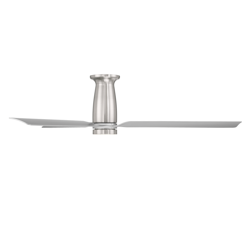 52 inch Smooth Flush Ceiling Fan with LED Light by Modern Forms - Brushed Nickel and Silver