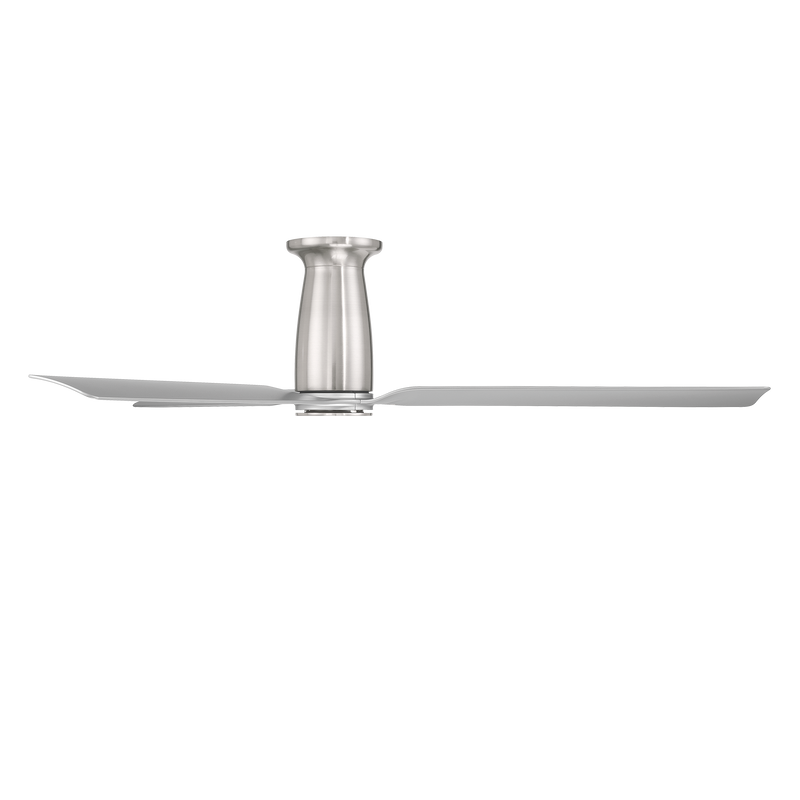 52 inch Smooth Flush Ceiling Fan with LED Light by Modern Forms - Brushed Nickel and Silver
