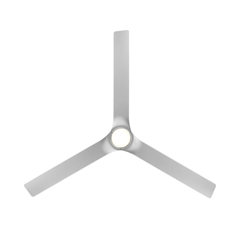 52 inch Smooth Flush Ceiling Fan with LED Light by Modern Forms - Brushed Nickel and Silver