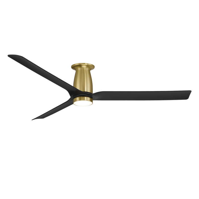 52 inch Smooth Flush Ceiling Fan with LED Light by Modern Forms - Soft Brass and Matte Black
