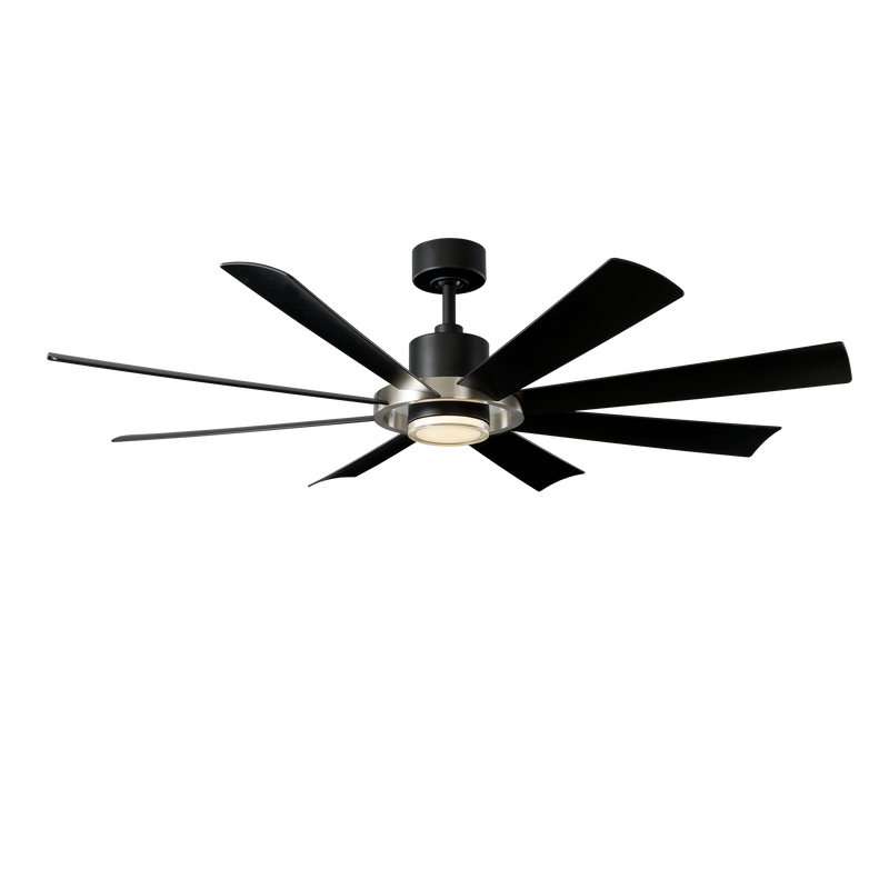 60 inch Aura Smart Fan by Modern Forms - Matte Black and Brushed Nickel