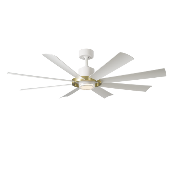 60 inch Aura Smart Fan by Modern Forms - Matte White and Soft Brass