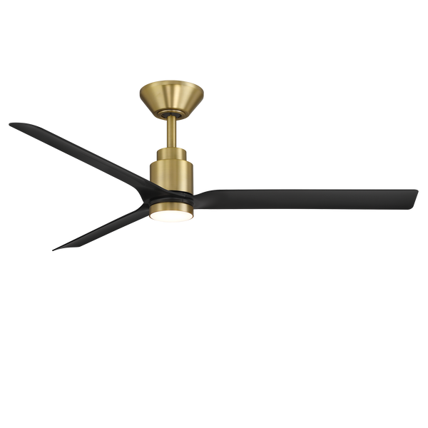 52 inch Smooth Ceiling Fan with LED Light by Modern Forms - Soft Brass and Matte Black