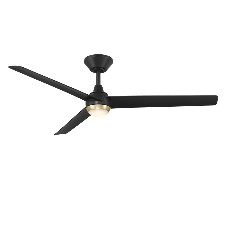 54 inch Pisces Ceiling Fan with LED Light by Modern Forms - Soft Brass and Matte Black