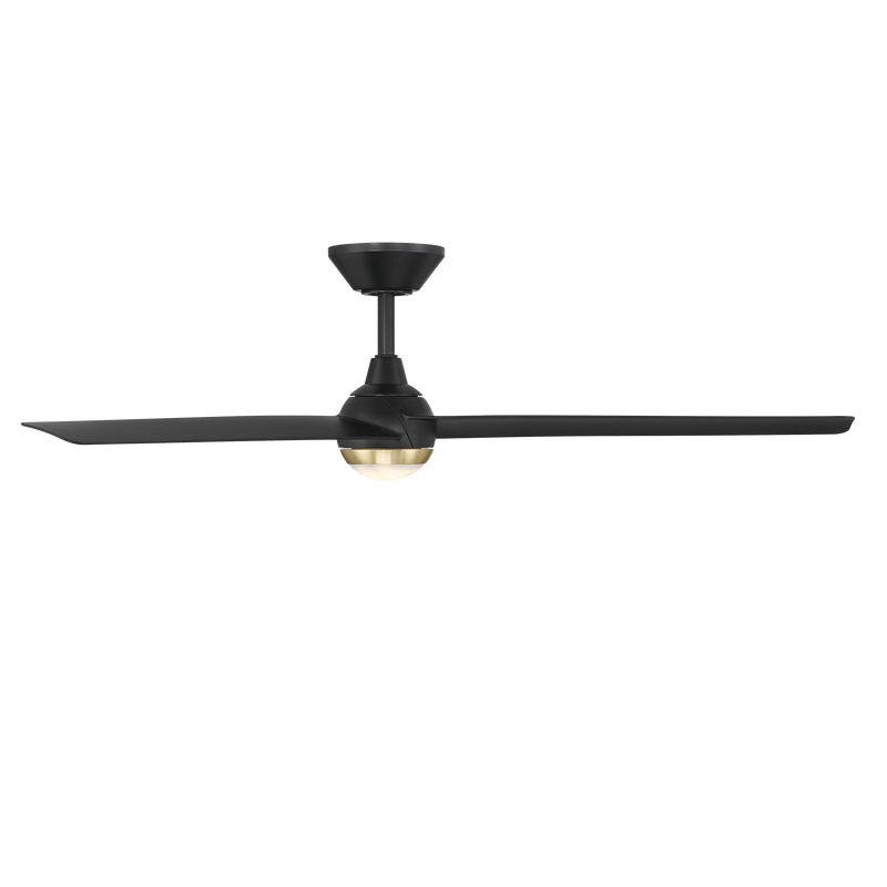54 inch Pisces Ceiling Fan with LED Light by Modern Forms - Soft Brass and Matte Black