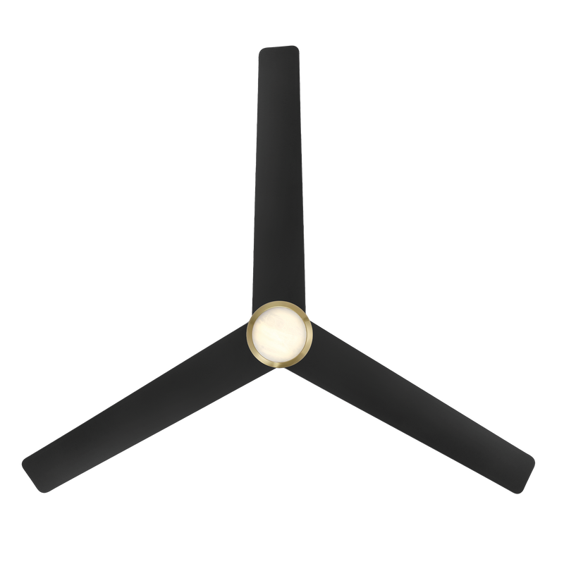 54 inch Pisces Ceiling Fan with LED Light by Modern Forms - Soft Brass and Matte Black