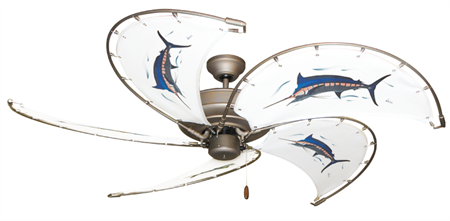 52 inch Raindance Ceiling Fan - Marlin - Game Fish of the Florida Keys Custom Canvas Blades