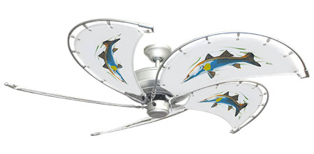 52 inch Raindance Ceiling Fan - Snook - Game Fish of the Florida Keys Custom Canvas Blades