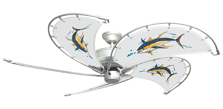 52 inch Raindance Ceiling Fan - Tuna - Game Fish of the Florida Keys Custom Canvas Blades