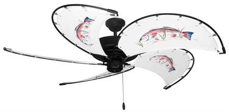 52 inch Raindance Ceiling Fan - Redfish - Game Fish of the Florida Keys Custom Canvas Blades