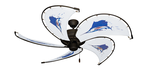 52 inch Raindance Ceiling Fan - Sailfish - Game Fish of the Florida Keys Custom Canvas Blades