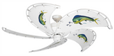 52 inch Raindance Ceiling Fan - Dolphin - Game Fish of the Florida Keys Custom Canvas Blades