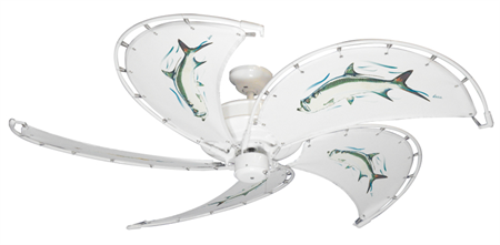 52 inch Raindance Ceiling Fan - Tarpon - Game Fish of the Florida Keys Custom Canvas Blades