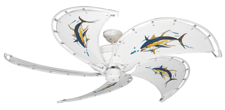 52 inch Raindance Ceiling Fan - Tuna - Game Fish of the Florida Keys Custom Canvas Blades