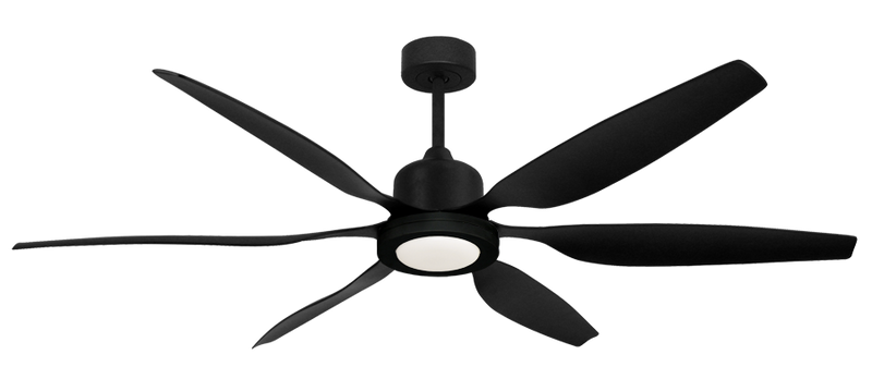 66 inch Titan II Large Ceiling Fan with LED Light by TroposAir - Matte Black