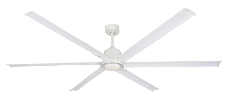 84 inch Titan II  Large Ceiling Fan with LED Light by TroposAir - Pure White