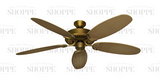 52 inch Riviera Ceiling Fan -  Leaf or Wicker Style Reversible Blades
