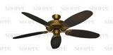 52 inch Riviera Ceiling Fan -  Leaf or Wicker Style Reversible Blades