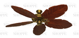 Riviera brushed gold ceiling fan with Arbor 100 cherry blades